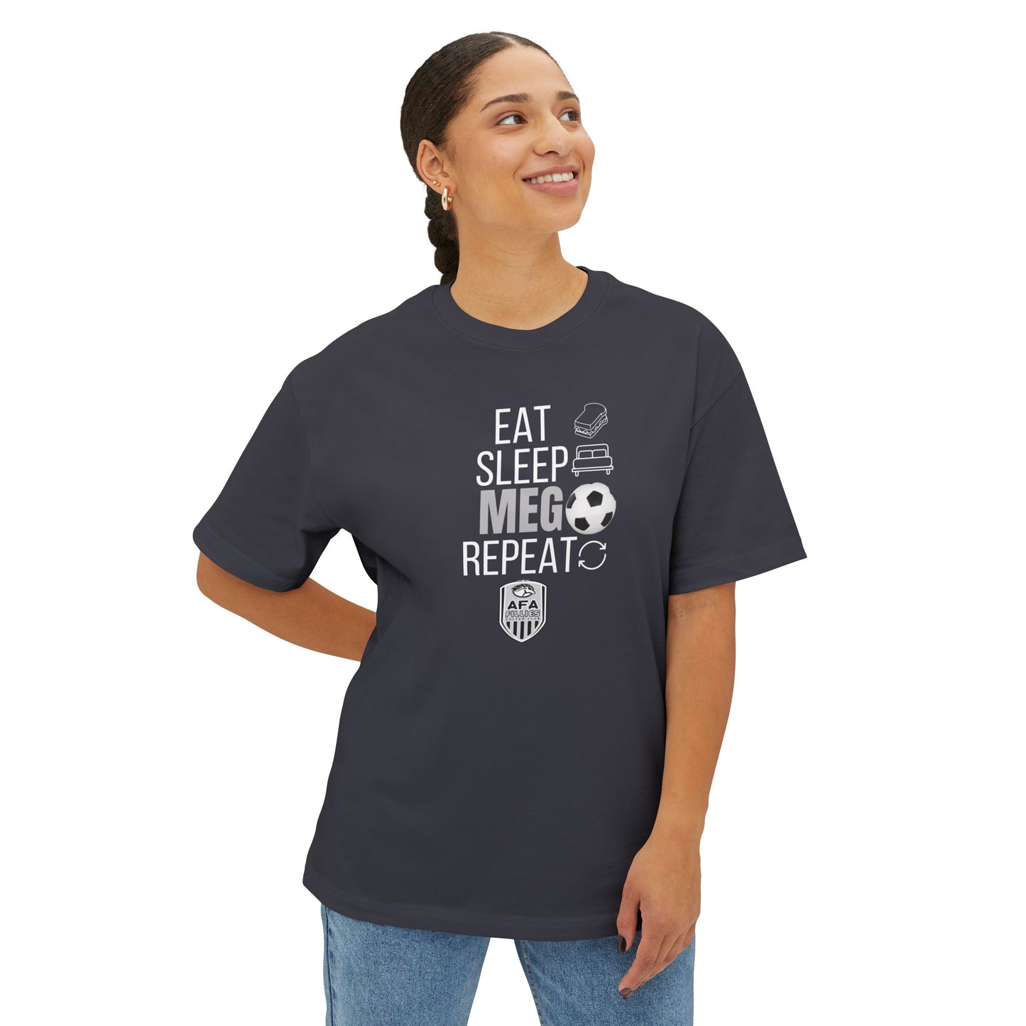 Eat Sleep MEG Repeat Oversized Boxy Tee