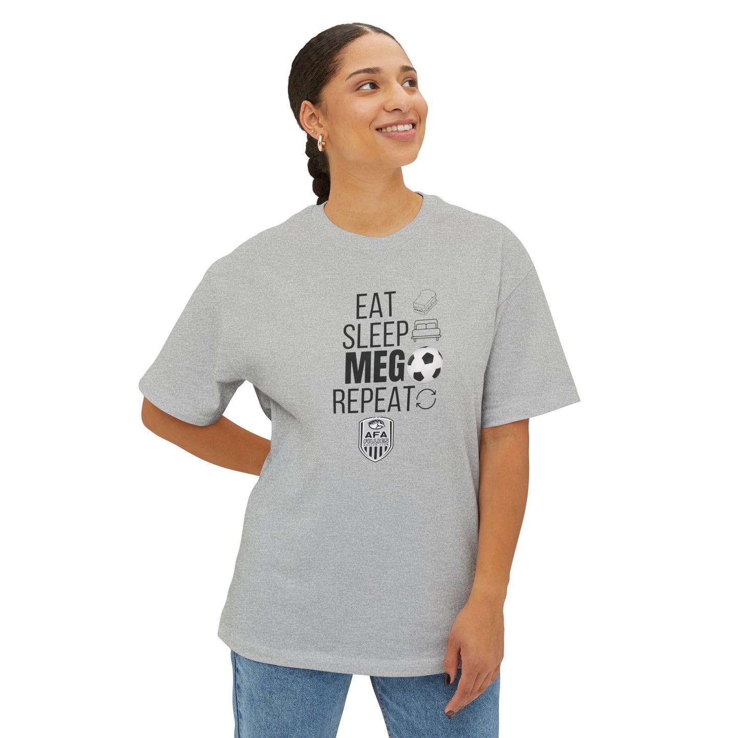 Eat Sleep MEG Repeat Oversized Boxy Tee