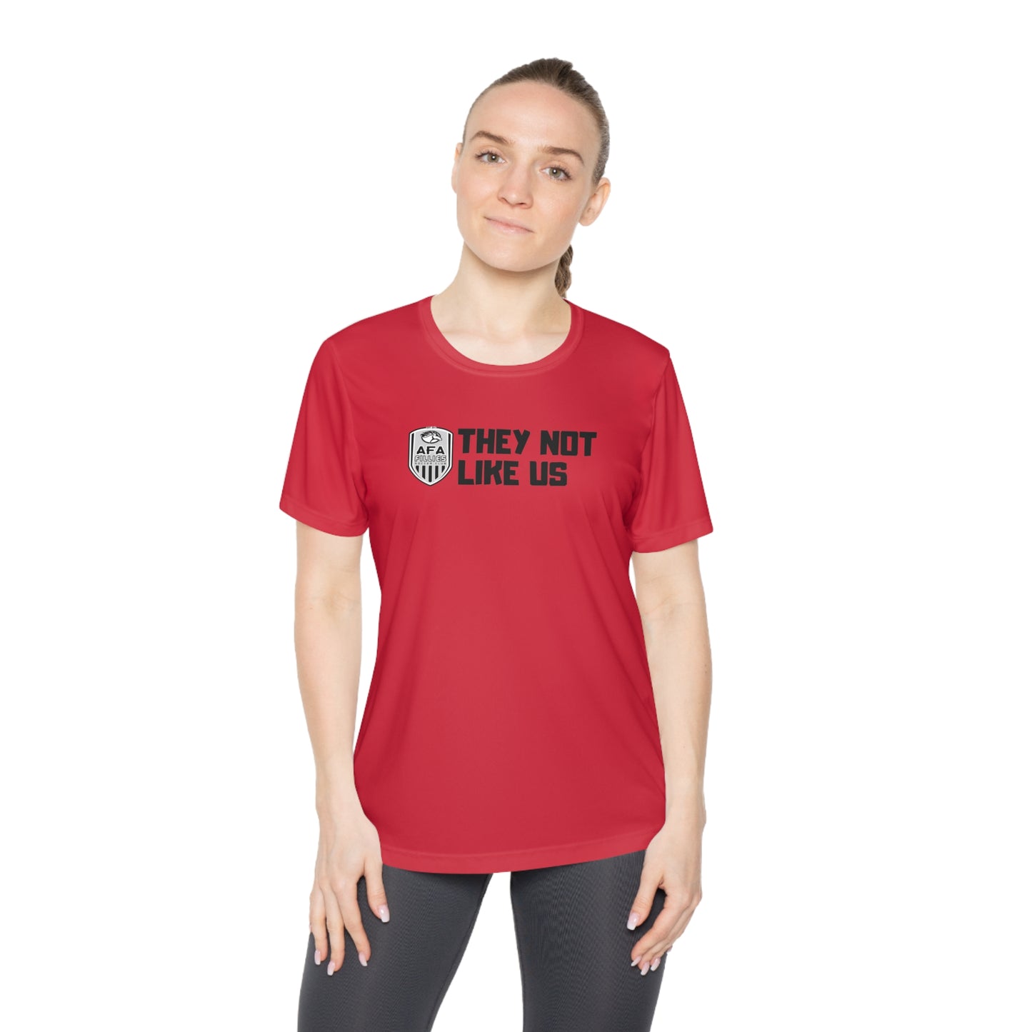 They Not Like Us AFA Ladies Cut Motivational Workout Shirt