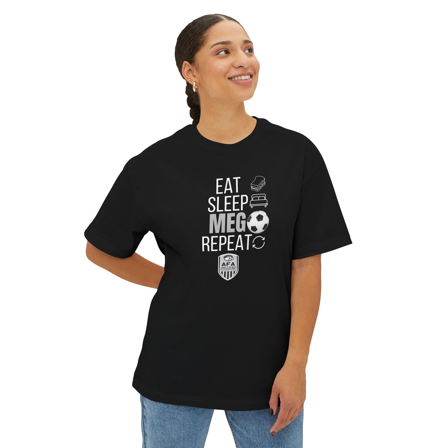 Eat Sleep MEG Repeat Oversized Boxy Tee