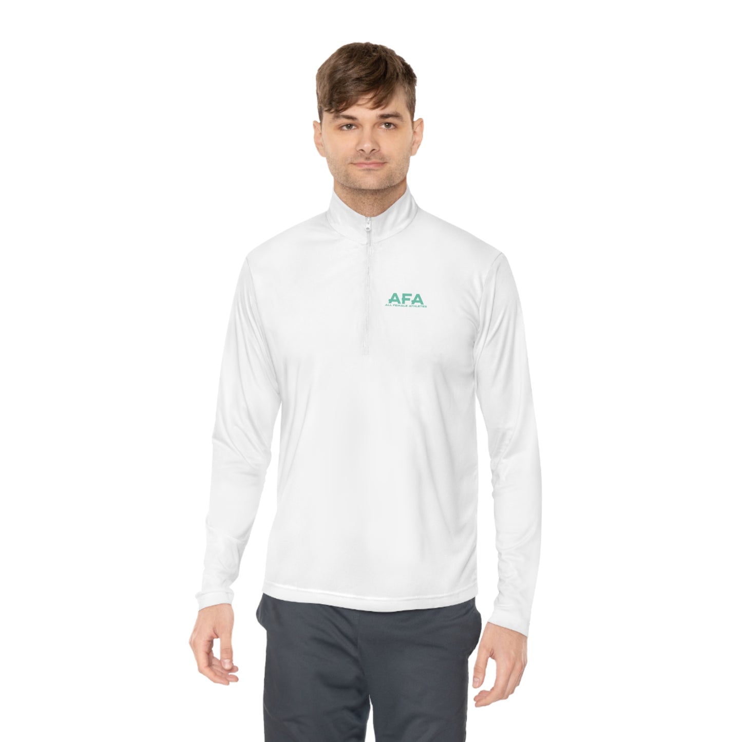 Light Green All Female Athletes Unisex Quarter-Zip Pullover