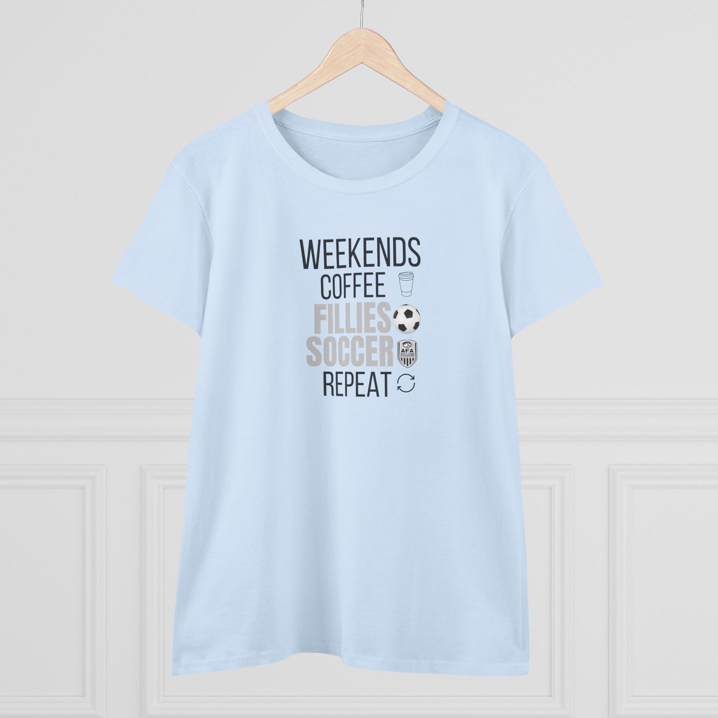 Weekends, Coffee, Fillies Soccer, Repeat Soccer Mom Tee