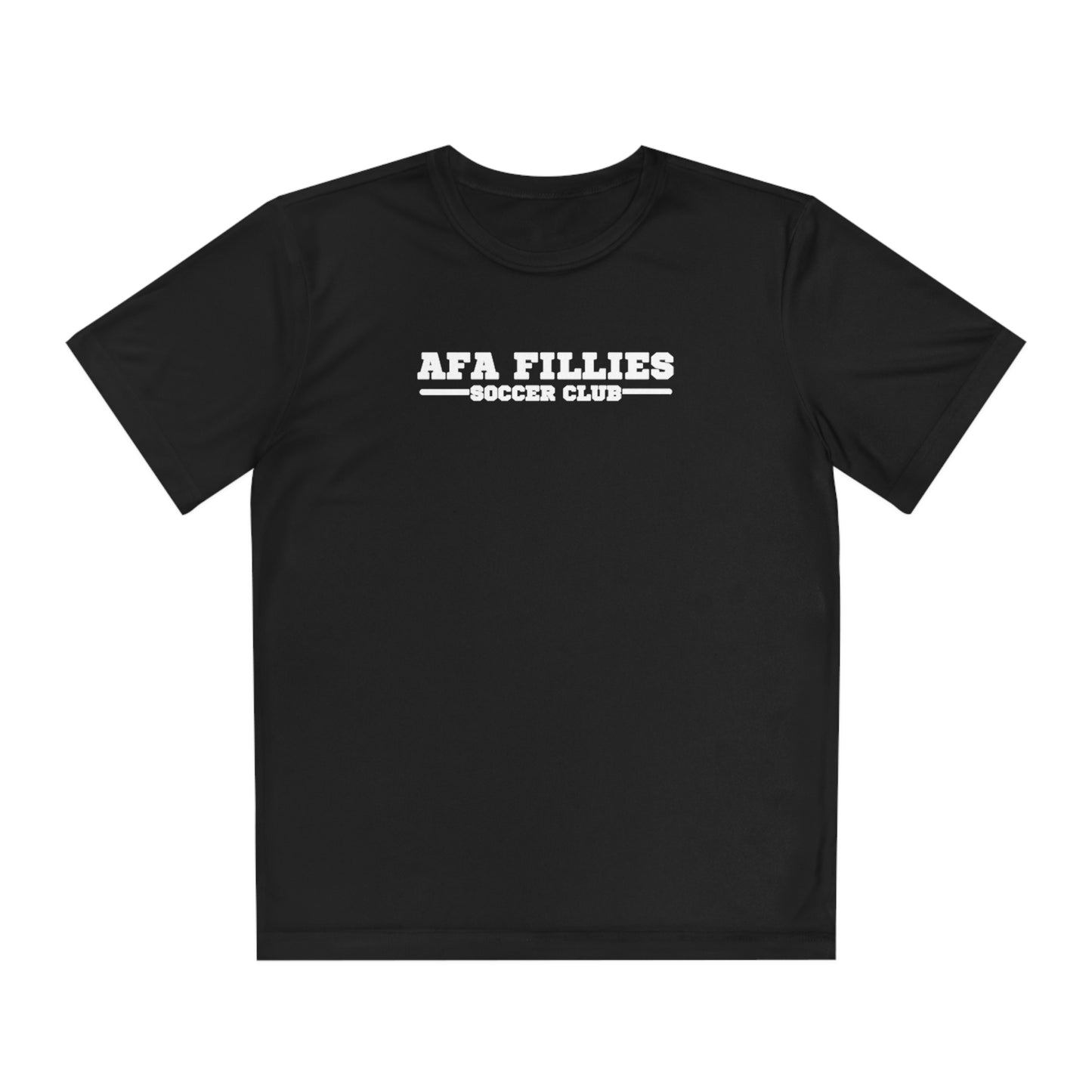 White AFA Fillies Youth Breathable PerformanceTee