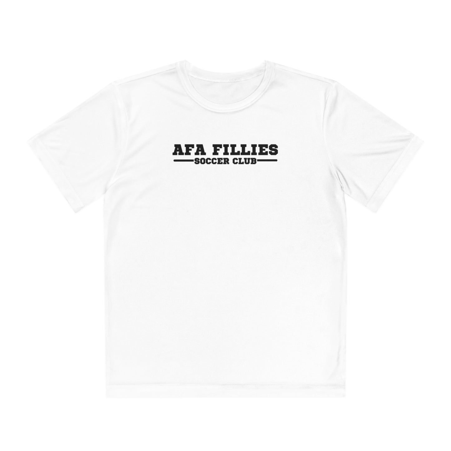 White AFA Fillies Youth Breathable PerformanceTee