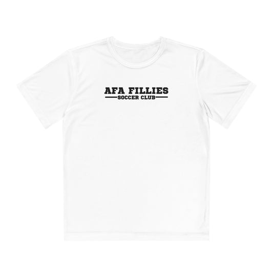 White AFA Fillies Youth Breathable PerformanceTee