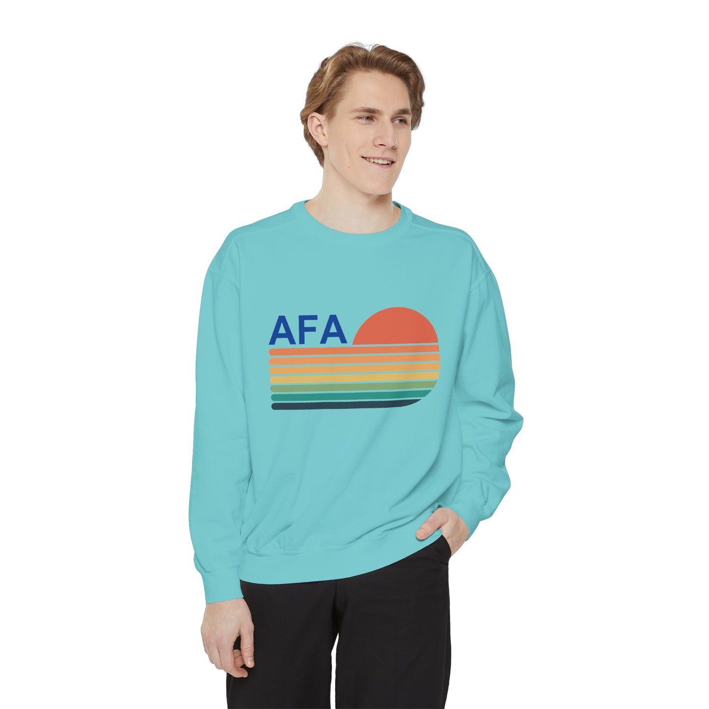 Retro Sunset Gradient Aviator Unisex Sweatshirt with 'AFA' Design