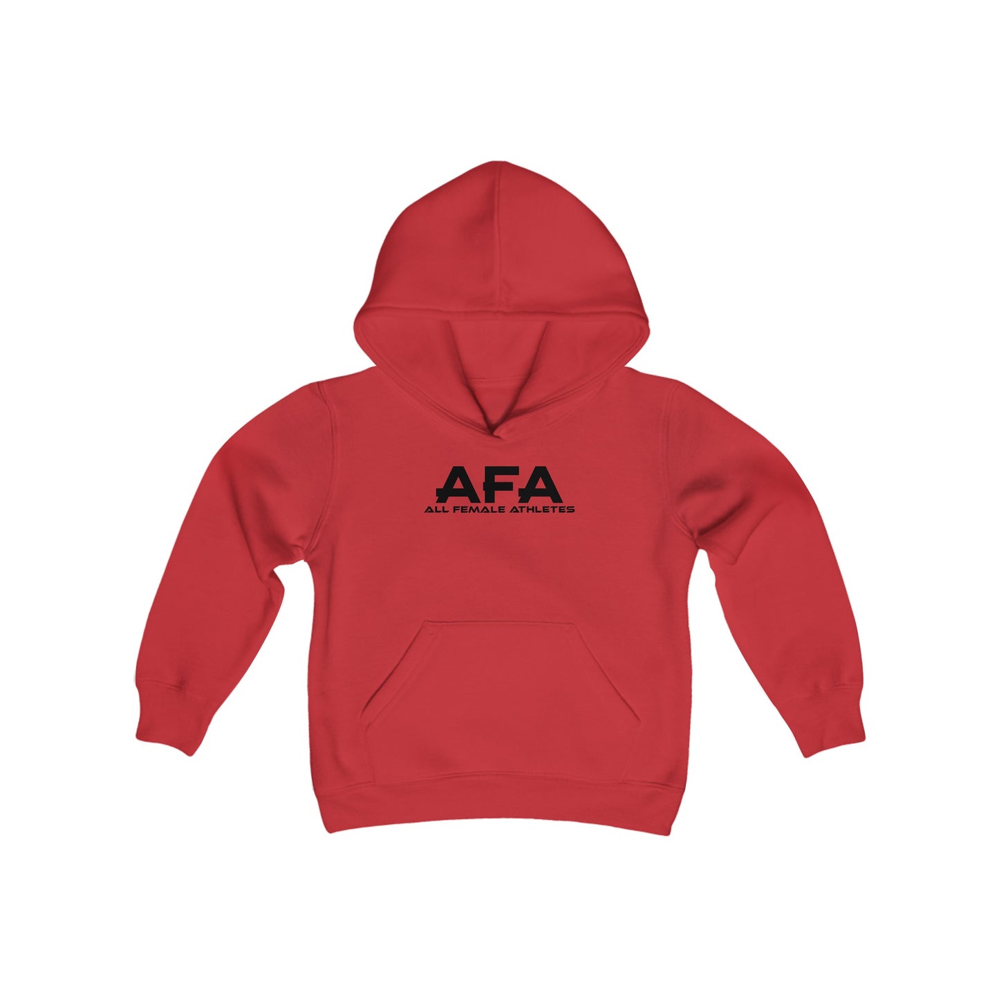 Red All Female Athletes Youth Heavy Blend Hooded Sweatshirt