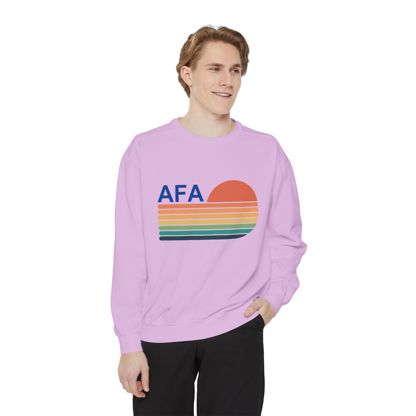 Retro Sunset Gradient Aviator Unisex Sweatshirt with 'AFA' Design