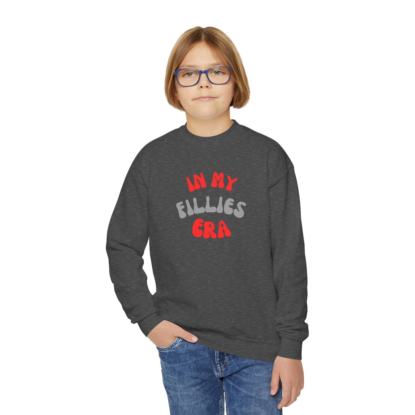 Red In My Fillies Era Youth Crewneck Sweatshirt