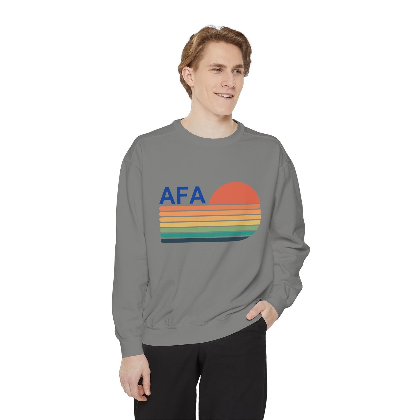 Retro Sunset Gradient Aviator Unisex Sweatshirt with 'AFA' Design