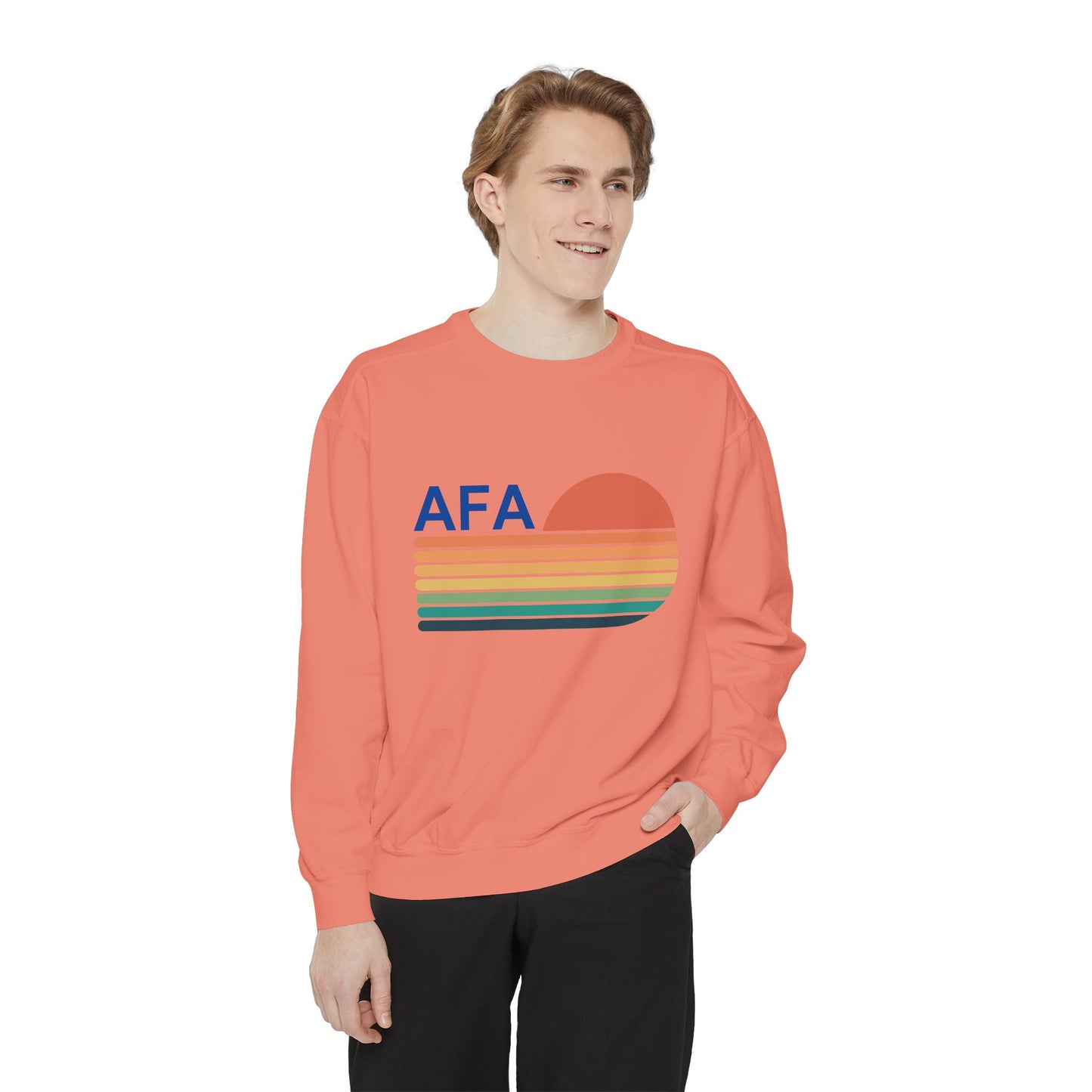 Retro Sunset Gradient Aviator Unisex Sweatshirt with 'AFA' Design