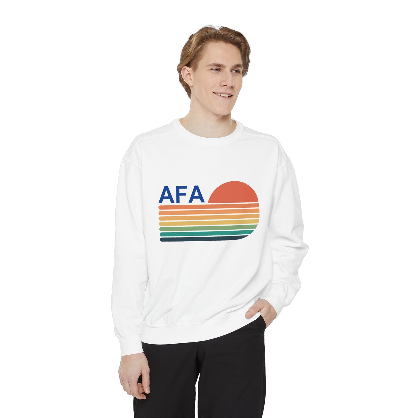 Retro Sunset Gradient Aviator Unisex Sweatshirt with 'AFA' Design