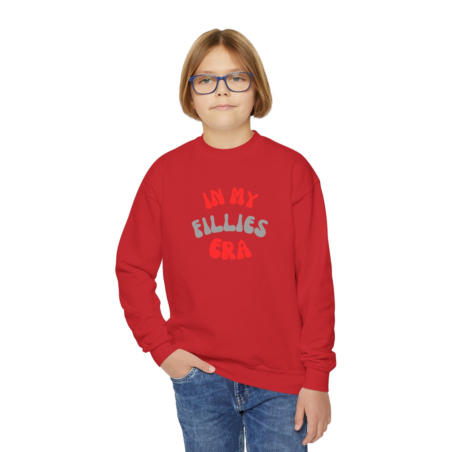 Red In My Fillies Era Youth Crewneck Sweatshirt