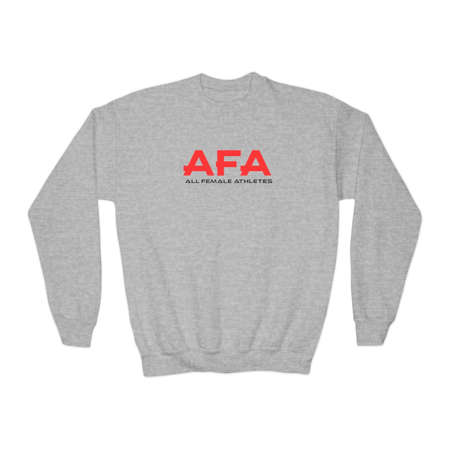 Red All Female Athletes Youth Crewneck Sweatshirt