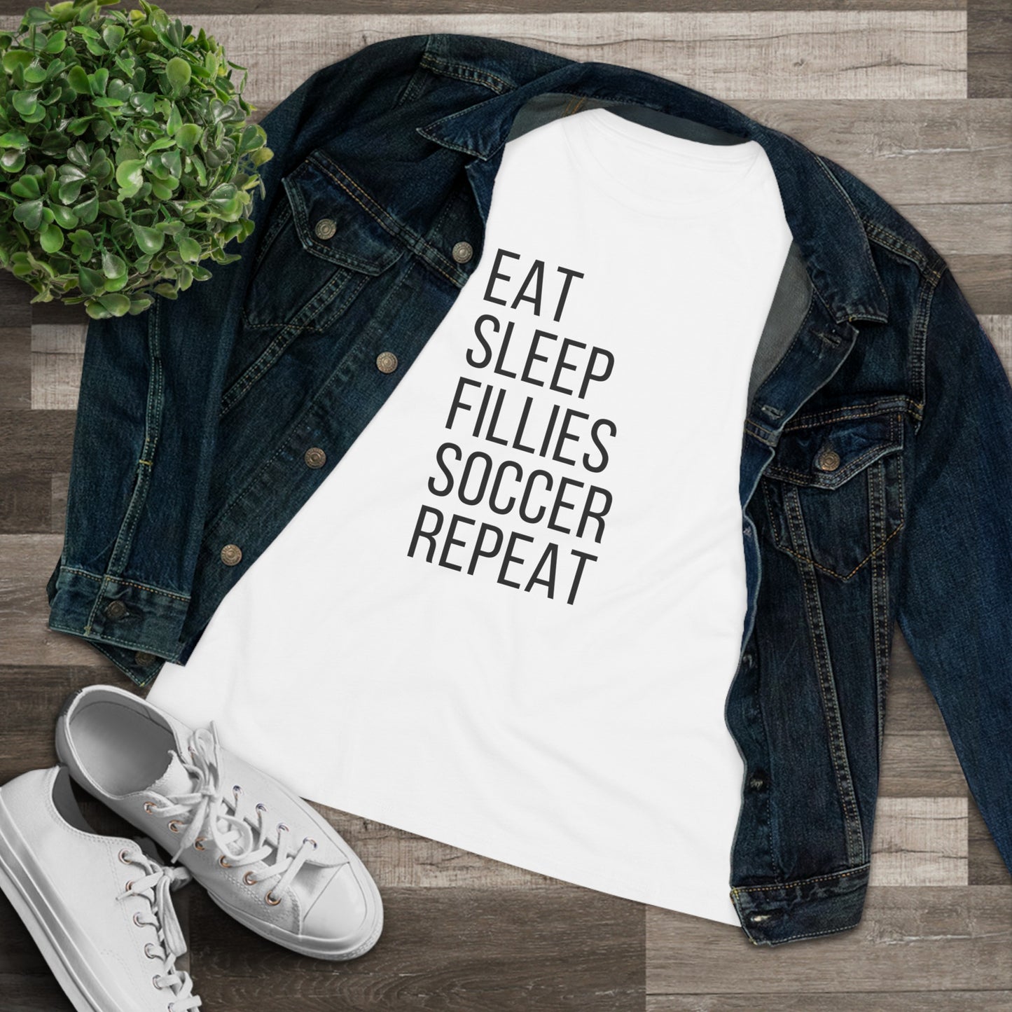 Eat Sleep Fillies Soccer Women's Cotton Tee