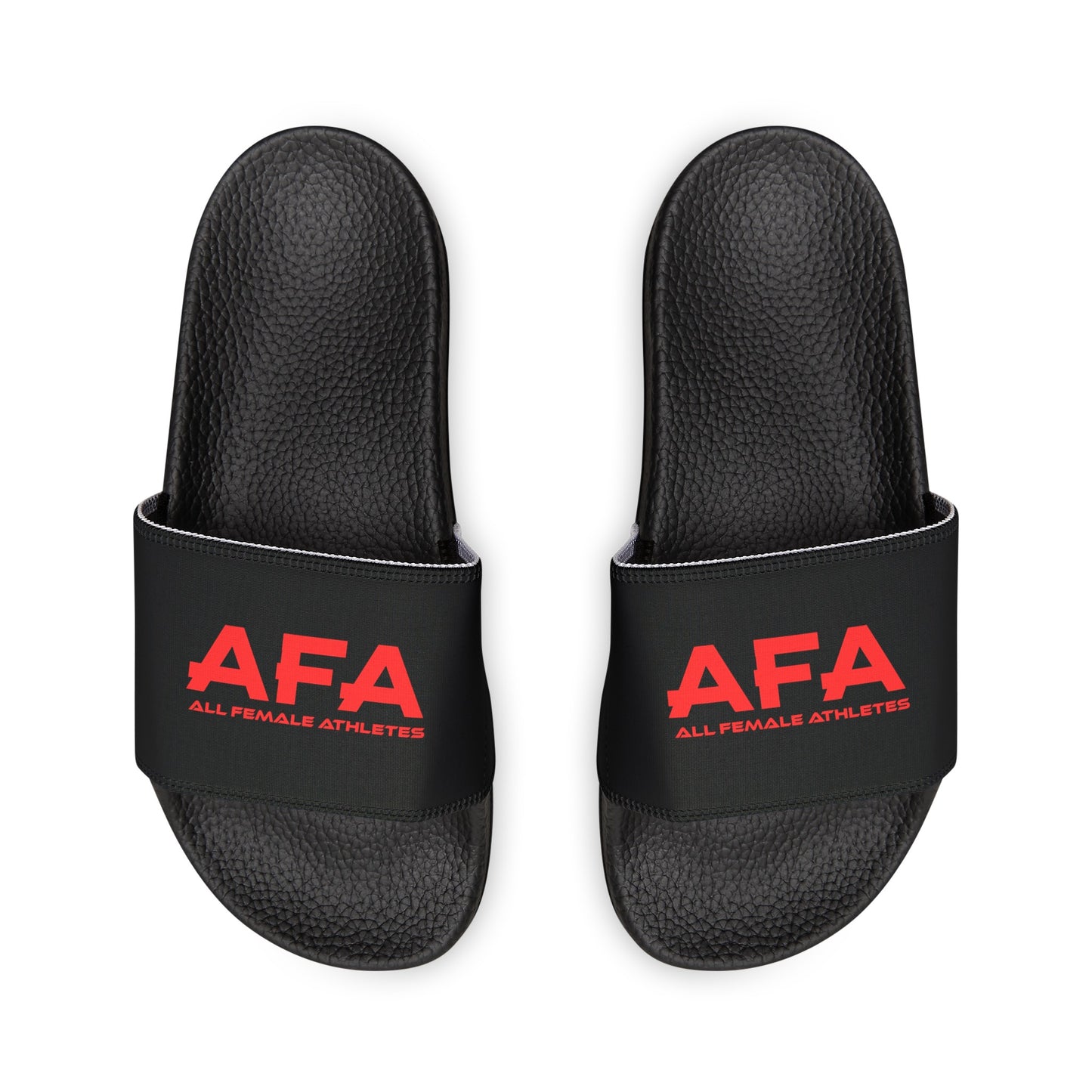 Red All Female Athletes Youth PU Slide Sandals