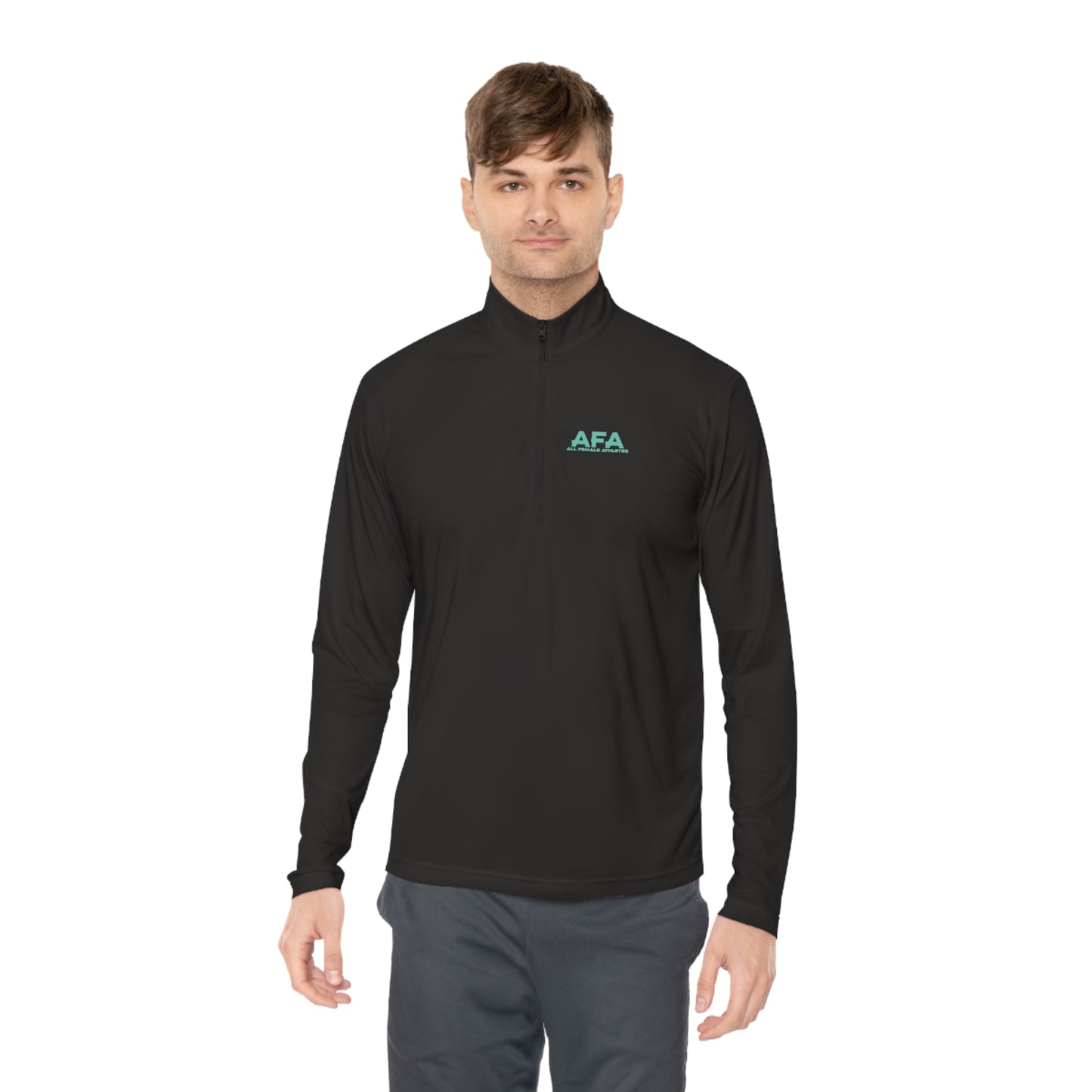 Teal All Female Athletes Unisex Quarter-Zip Pullover