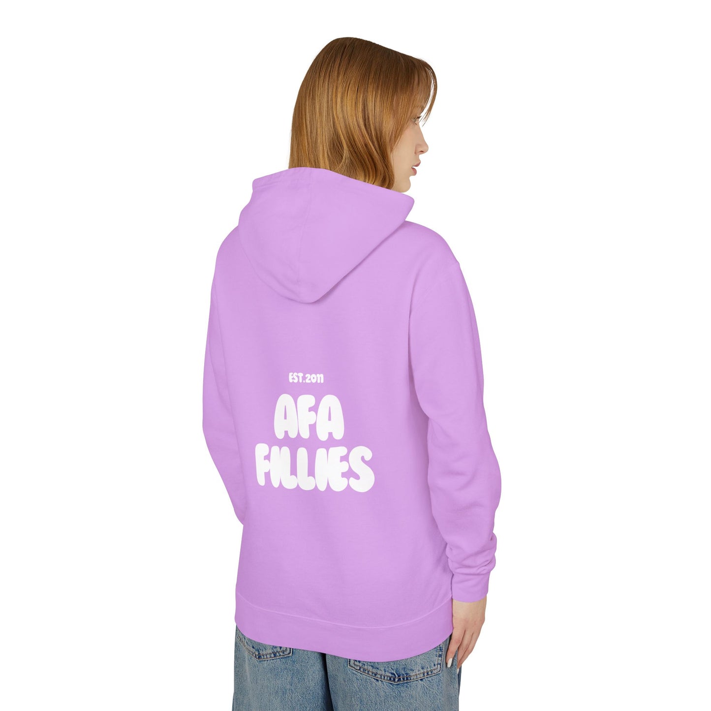 AFA Bubble Font Unisex Lightweight Hooded Sweatshirt-No Front Pocket