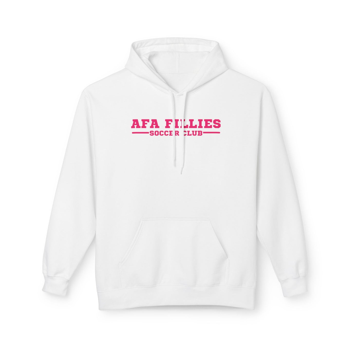 AFA Fillies Pink Logo Soccer Club Unisex Midweight Fleece Hoodie