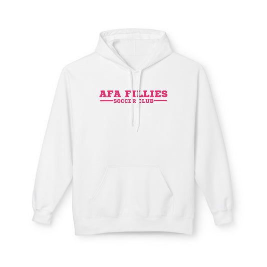 AFA Fillies Pink Logo Soccer Club Unisex Midweight Fleece Hoodie