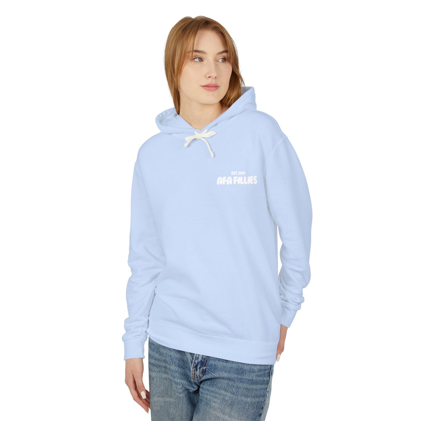 AFA Bubble Font Unisex Lightweight Hooded Sweatshirt-No Front Pocket