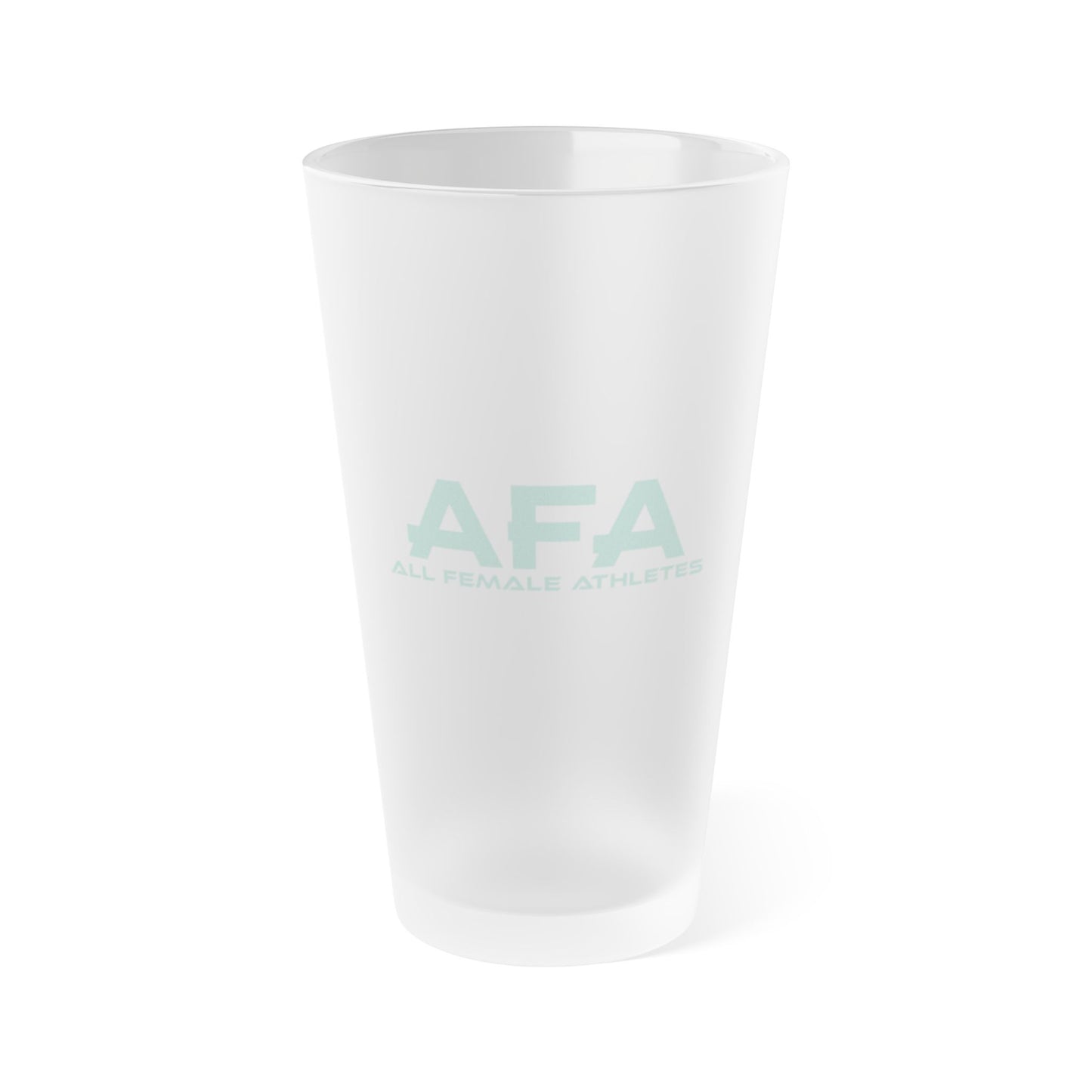 Light Green All Female Athletes Frosted Pint Glass, 16oz