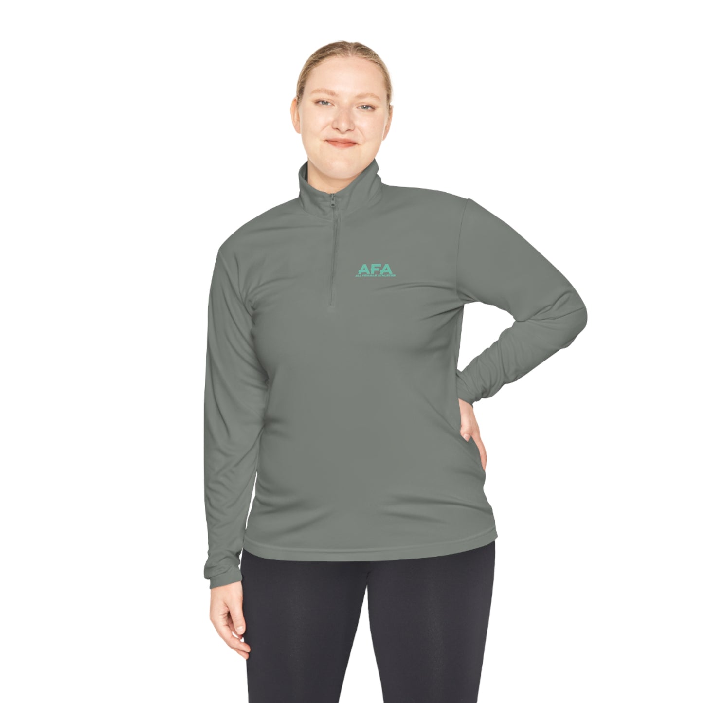 Teal All Female Athletes Unisex Quarter-Zip Pullover