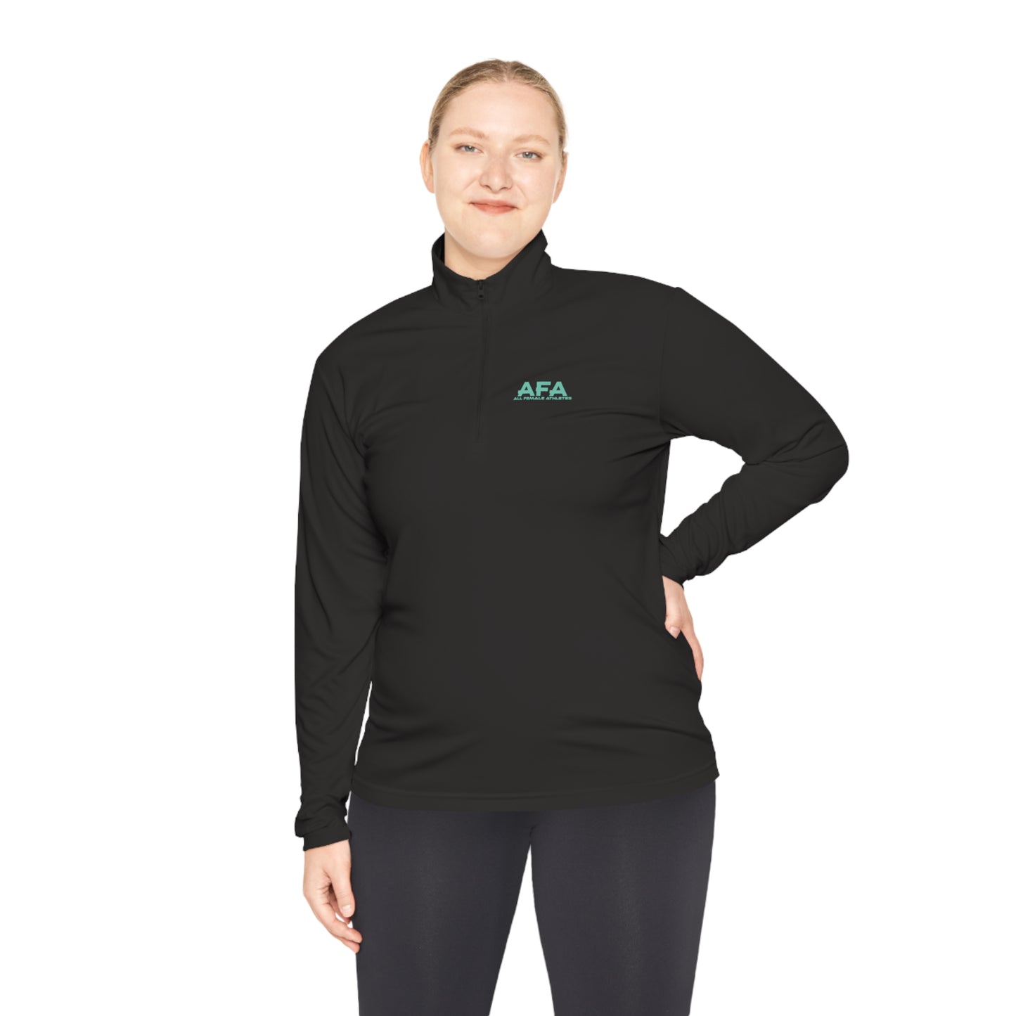 Light Green All Female Athletes Unisex Quarter-Zip Pullover