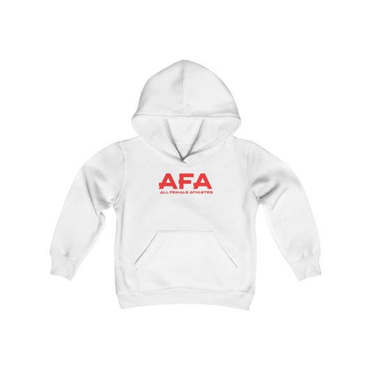 Red All Female Athletes Youth Heavy Blend Hooded Sweatshirt