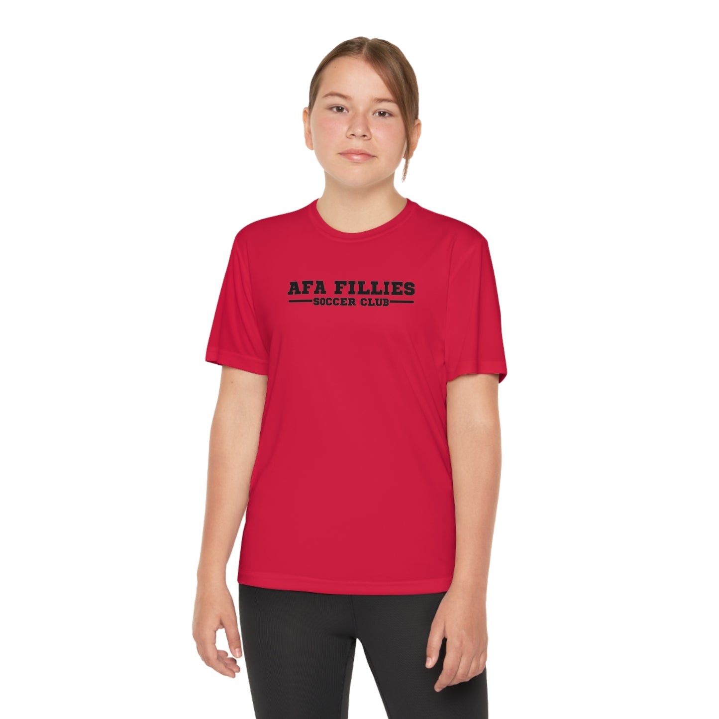 White AFA Fillies Youth Breathable PerformanceTee