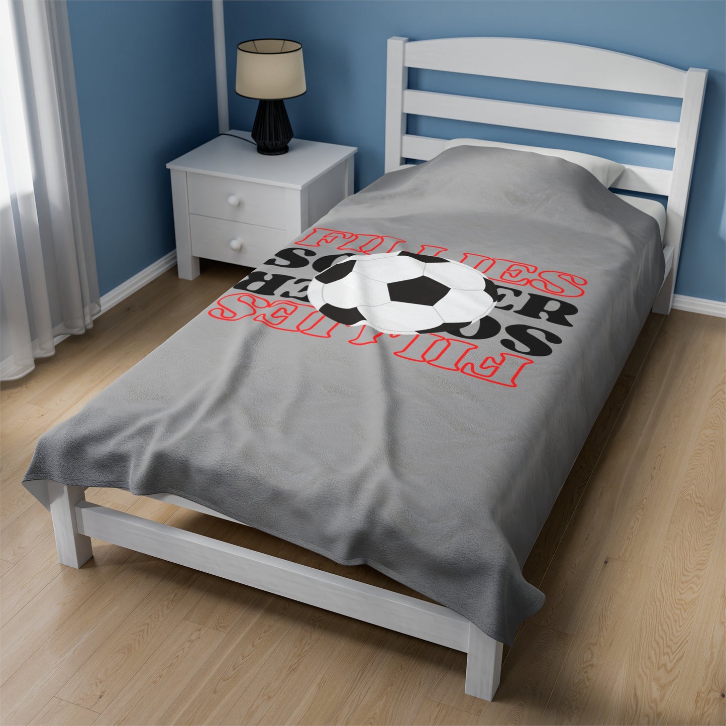 Fillies Soccer Mirror Image Velveteen Plush Blanket