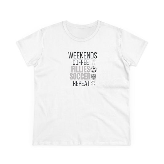 Weekends, Coffee, Fillies Soccer, Repeat Soccer Mom Tee