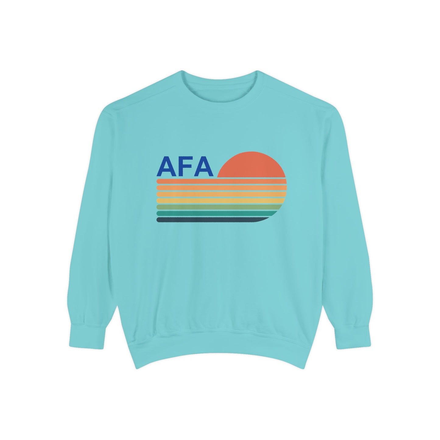 Retro Sunset Gradient Aviator Unisex Sweatshirt with 'AFA' Design