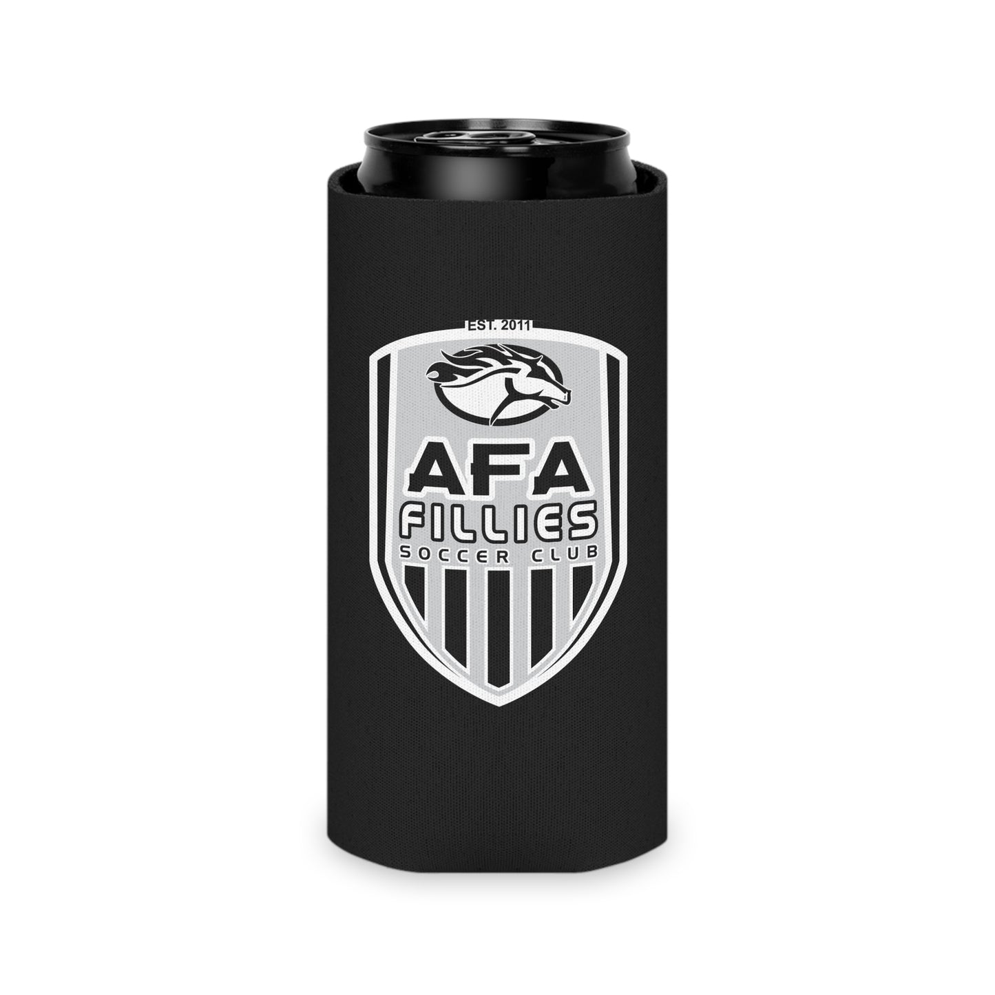 Black AFA Fillies Shield Can Cooler/Koozie