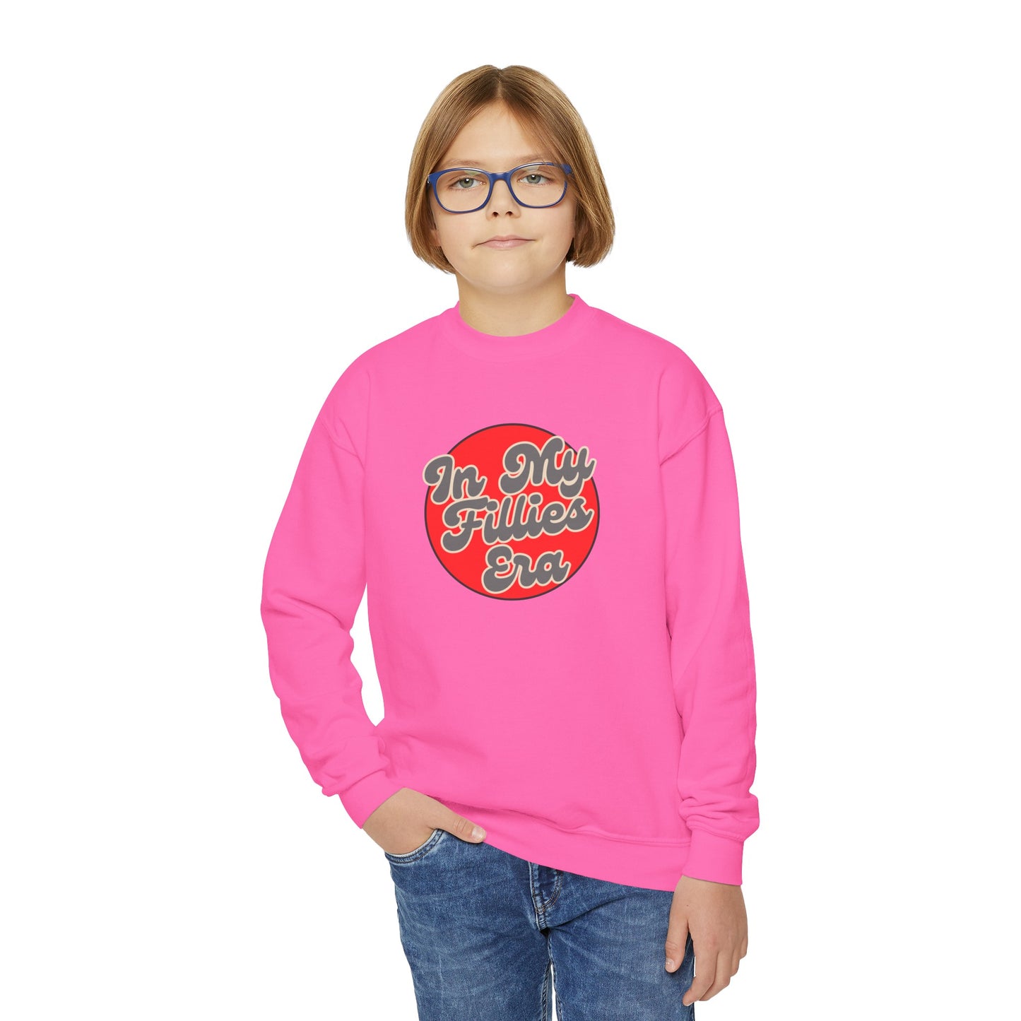 Red In My Fillies Era Youth Crewneck Sweatshirt