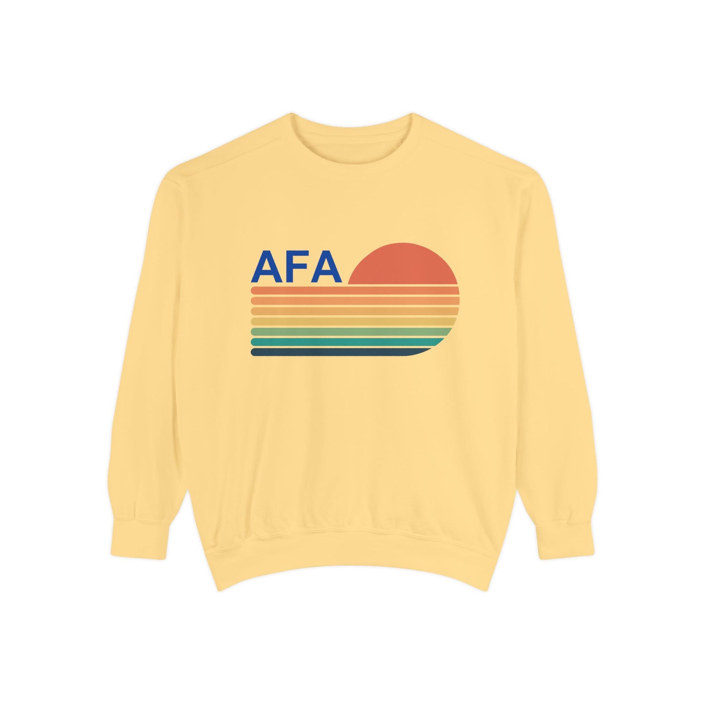 Retro Sunset Gradient Aviator Unisex Sweatshirt with 'AFA' Design