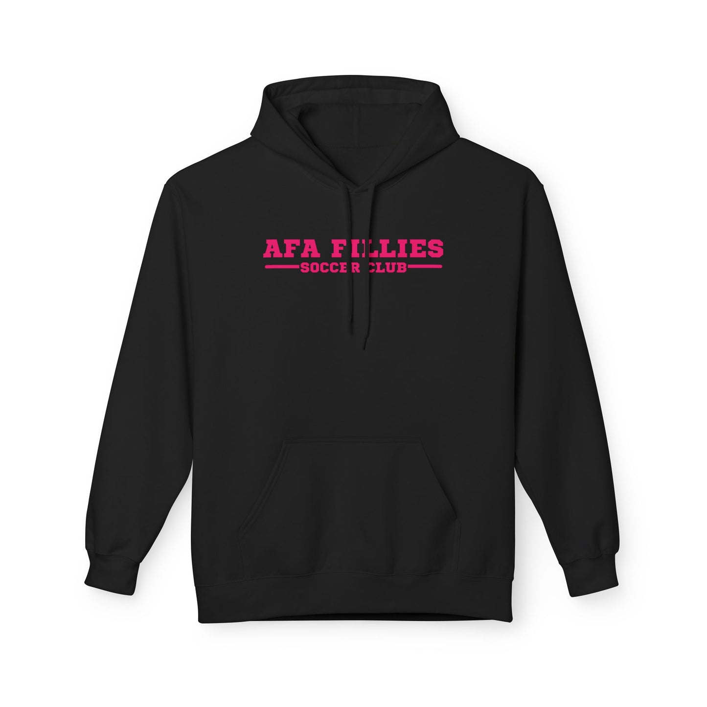 AFA Fillies Pink Logo Soccer Club Unisex Midweight Fleece Hoodie