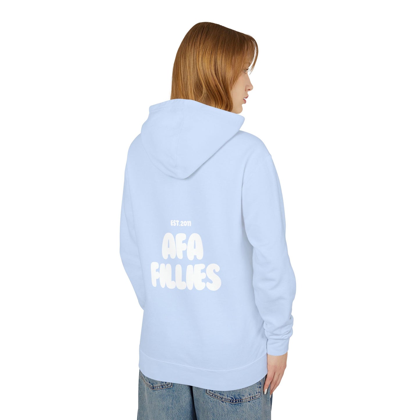 AFA Bubble Font Unisex Lightweight Hooded Sweatshirt-No Front Pocket