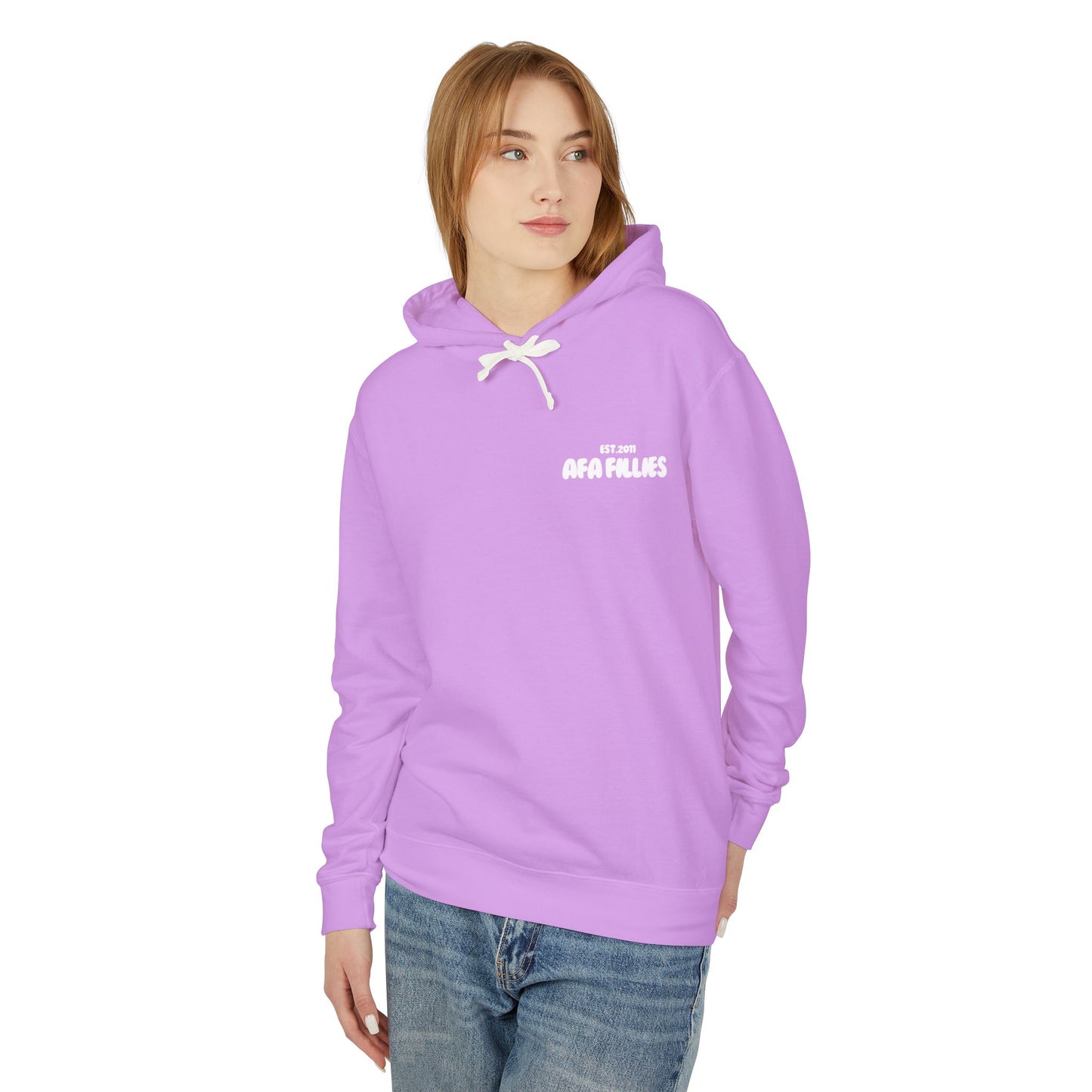 AFA Bubble Font Unisex Lightweight Hooded Sweatshirt-No Front Pocket