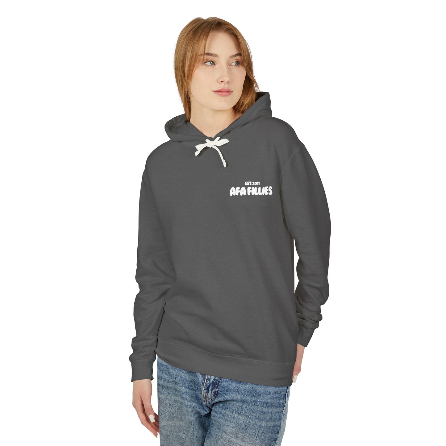 AFA Bubble Font Unisex Lightweight Hooded Sweatshirt-No Front Pocket