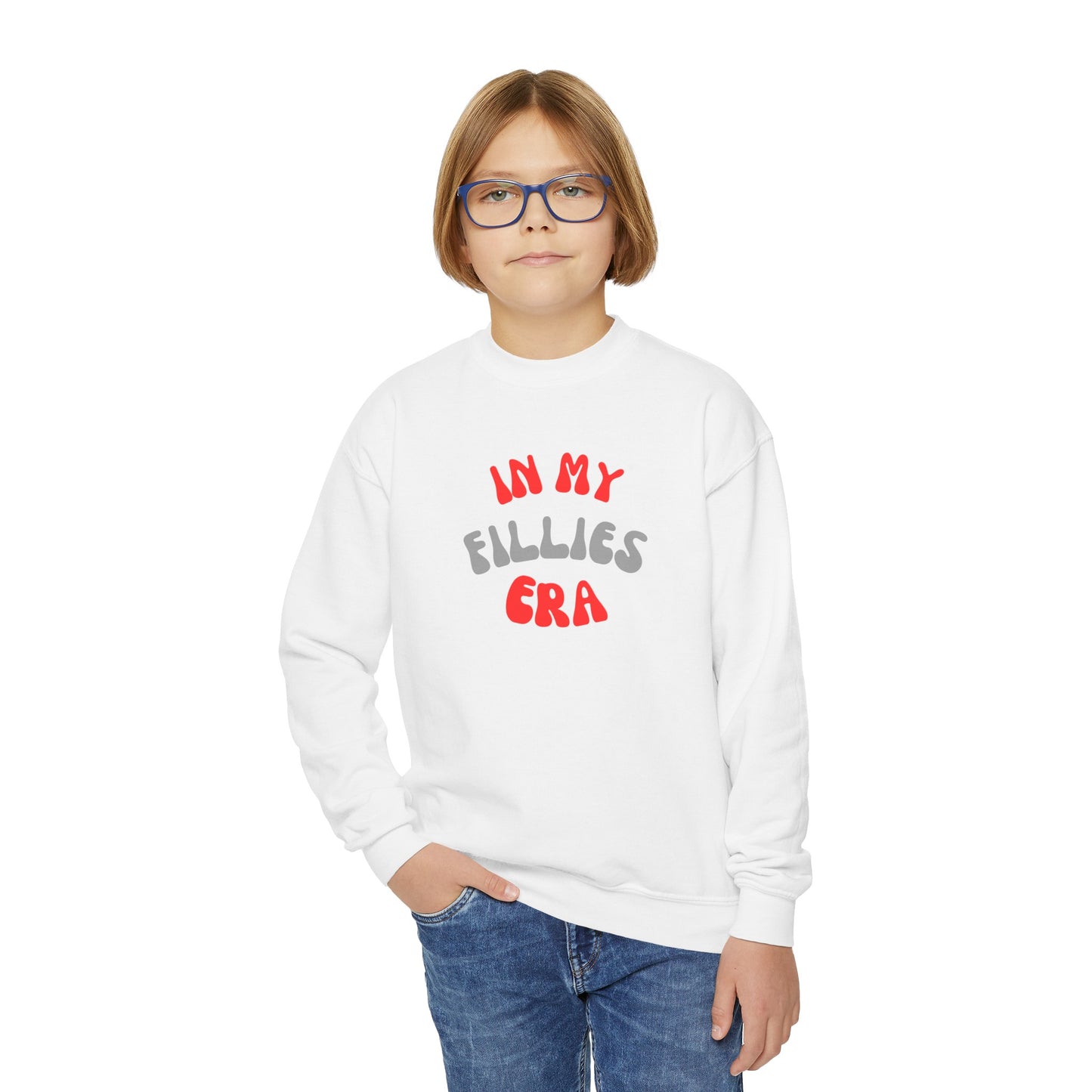 Red In My Fillies Era Youth Crewneck Sweatshirt