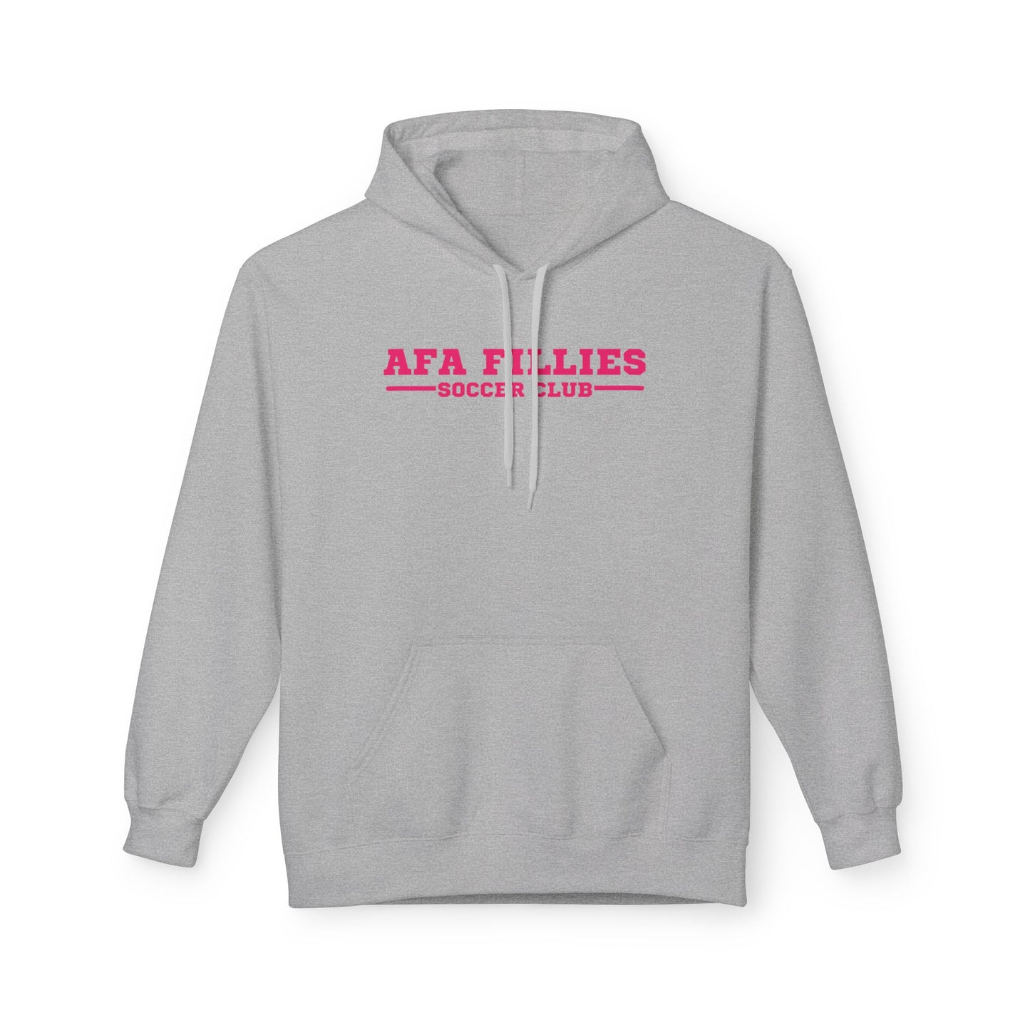 AFA Fillies Pink Logo Soccer Club Unisex Midweight Fleece Hoodie