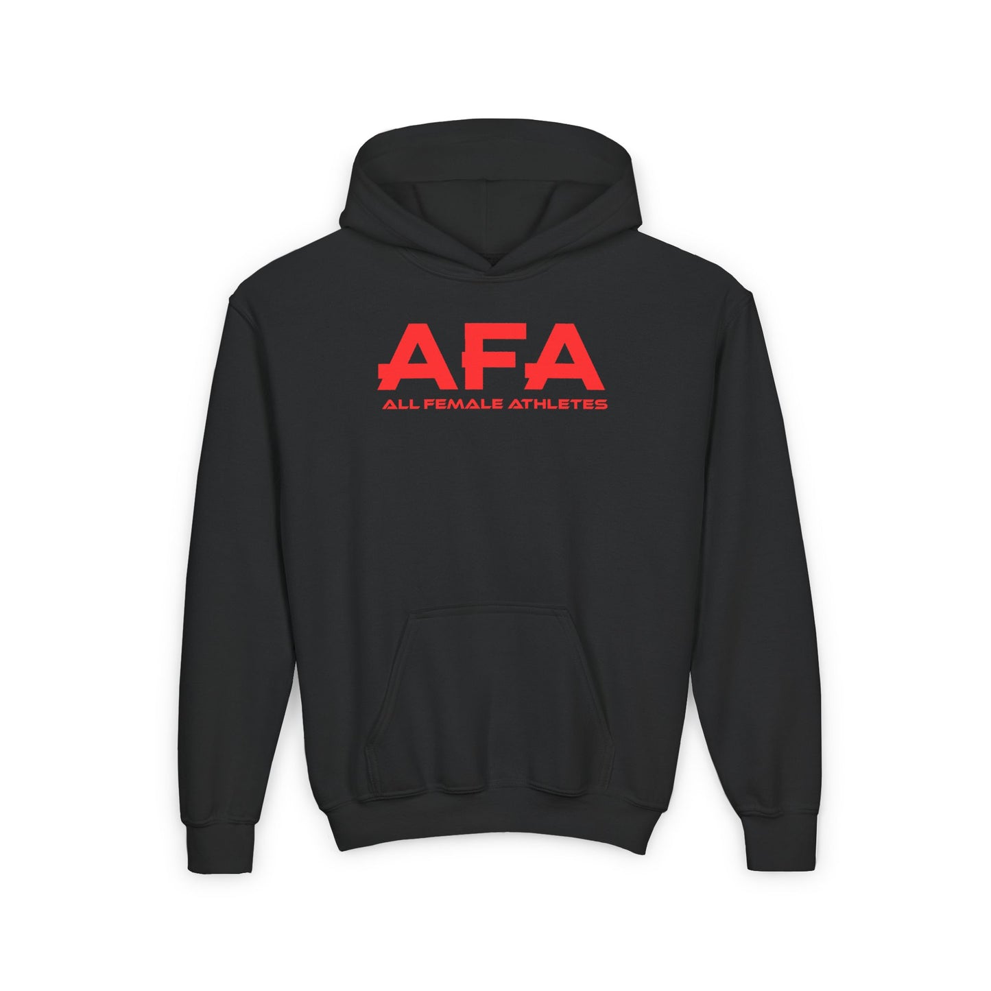 Red All Female Athletes Youth Heavy Blend Hooded Sweatshirt