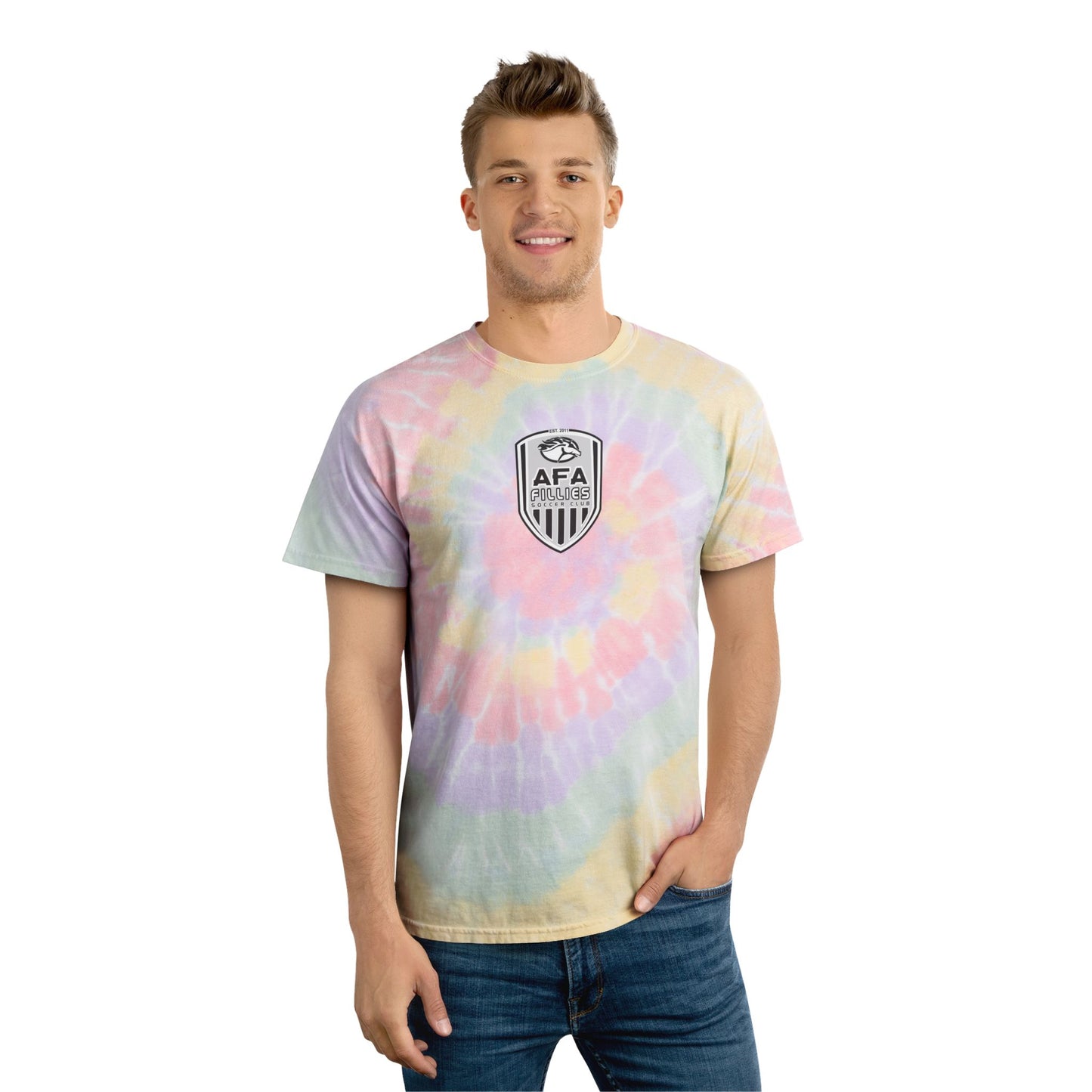 Filliesh Shield Pastel Tie-Dye Tee with Spiral Design