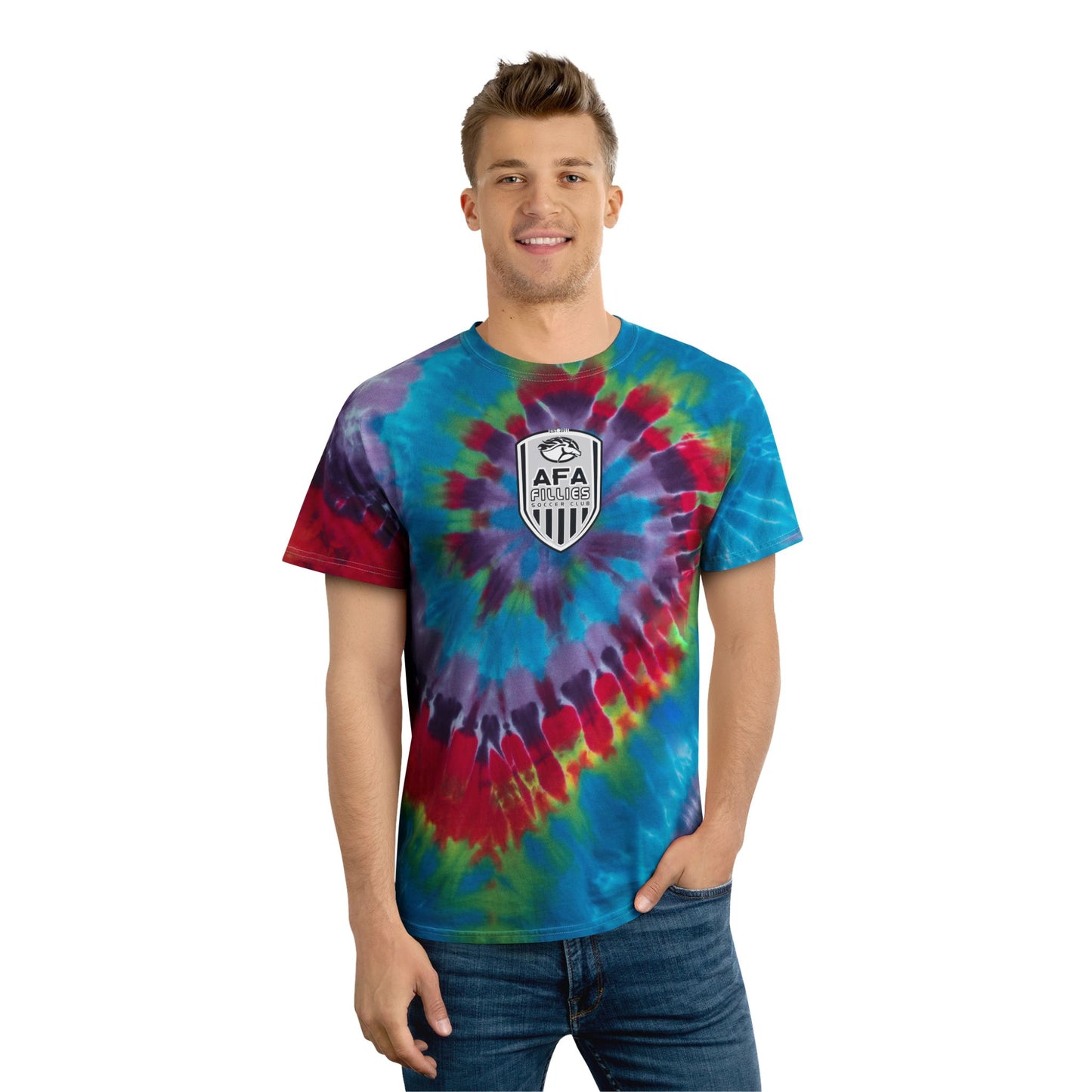Filliesh Shield Pastel Tie-Dye Tee with Spiral Design