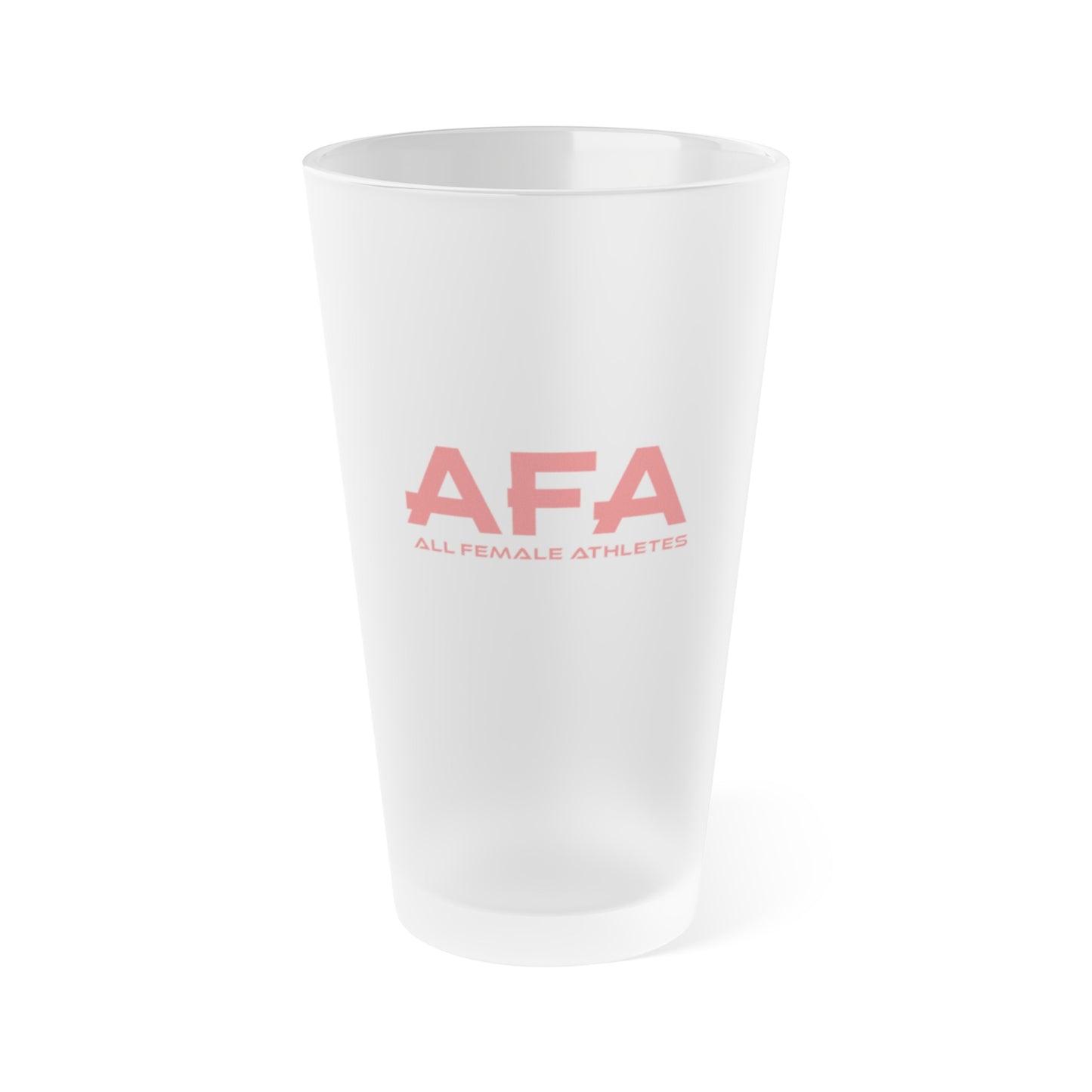 Red All Female Athletes Frosted Pint Glass, 16oz