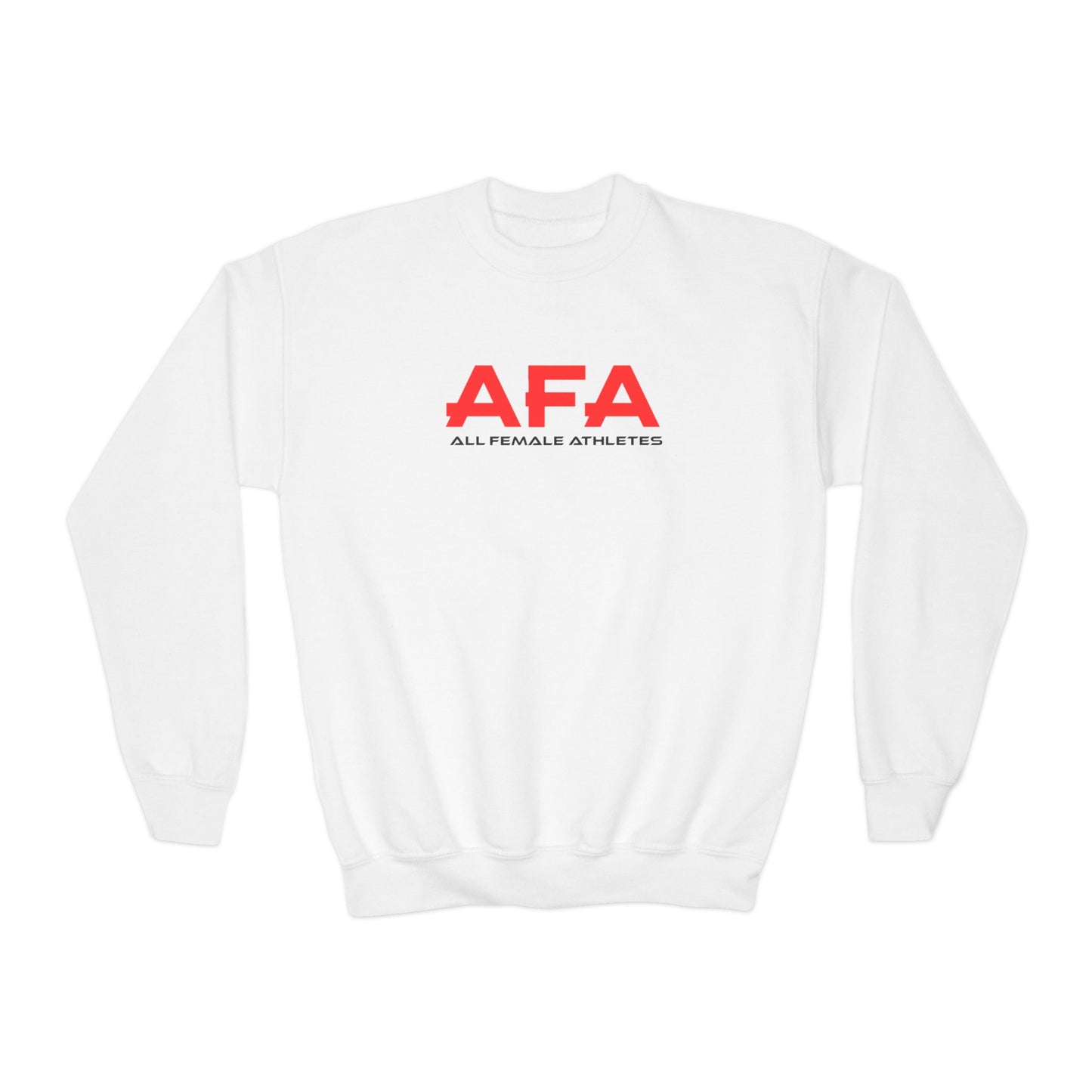 Red All Female Athletes Youth Crewneck Sweatshirt