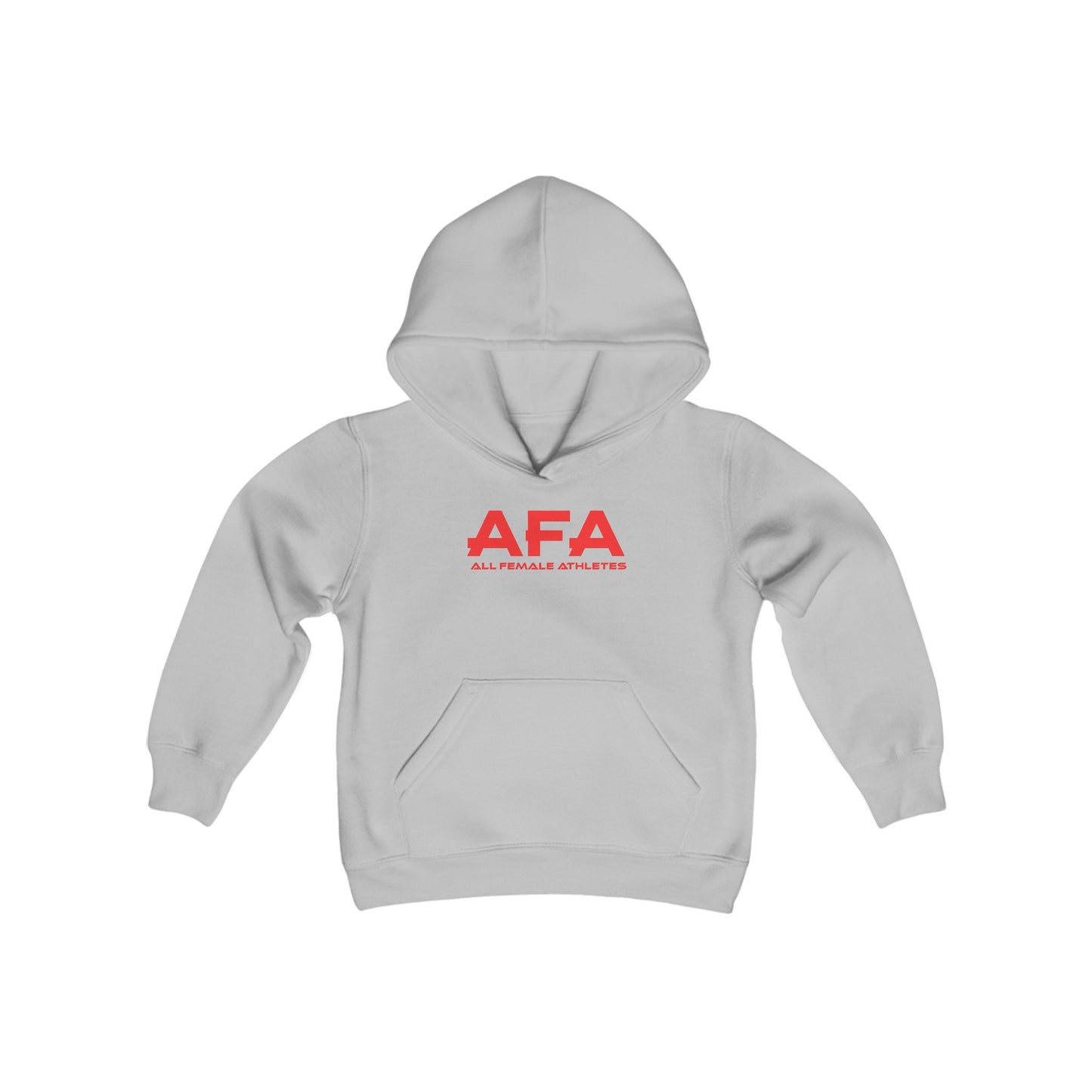 Red All Female Athletes Youth Heavy Blend Hooded Sweatshirt