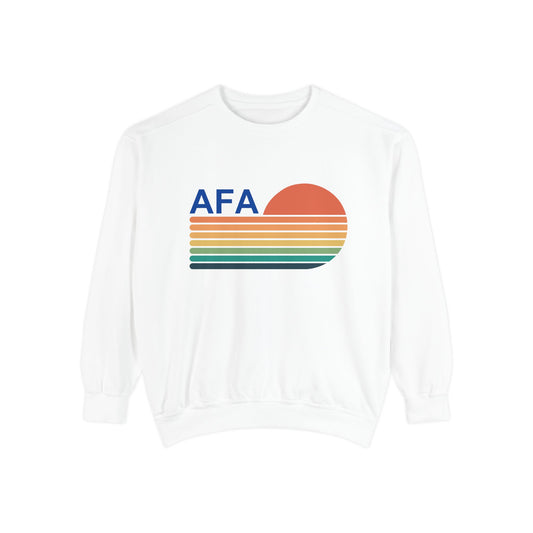 Retro Sunset Gradient Aviator Unisex Sweatshirt with 'AFA' Design