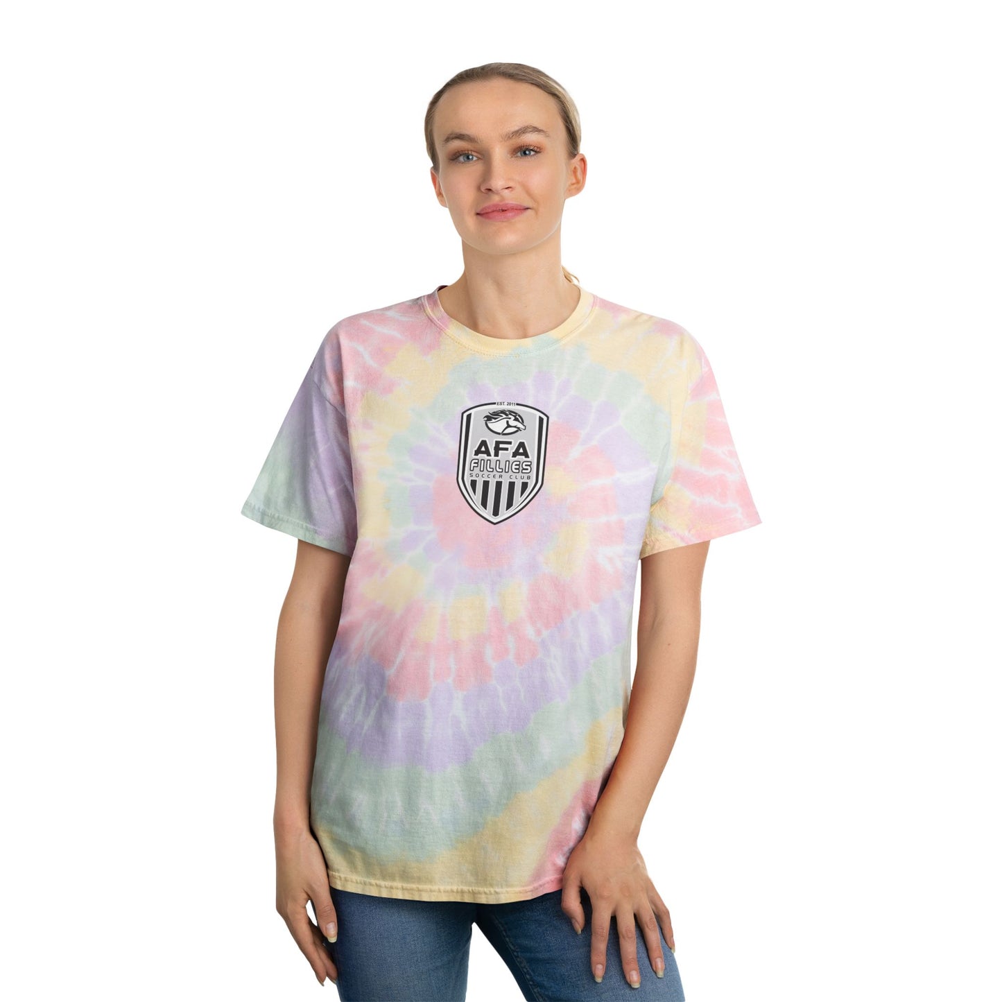 Filliesh Shield Pastel Tie-Dye Tee with Spiral Design
